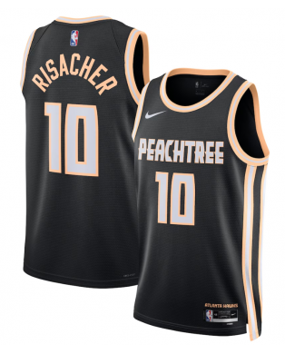 Atlanta Hawks Nike 2025/26 City Edition Swingman Trikot – Schwarz – Zaccharie Risacher – Unisex