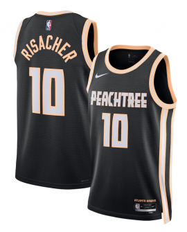 Atlanta Hawks Nike 2025/26 City Edition Swingman Trikot – Schwarz – Zaccharie Risacher – Unisex