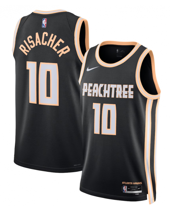Atlanta Hawks Nike 2025/26 City Edition Swingman Trikot – Schwarz – Zaccharie Risacher – Unisex