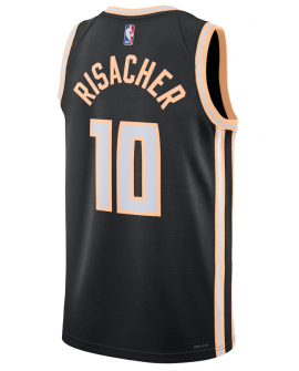 Atlanta Hawks Nike 2025/26 City Edition Swingman Trikot – Schwarz – Zaccharie Risacher – Unisex