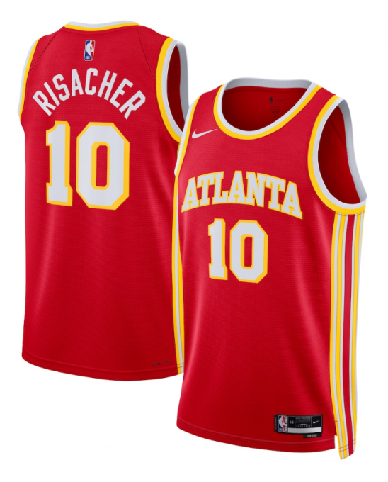 Atlanta Hawks Nike Icon Swingman Trikot – Rot – Zaccharie Risacher – Unisex