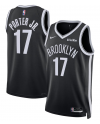 Unisex Brooklyn Nets Michael Porter Jr. Nike Schwarzes Swingman Badge Trikot – Icon Edition