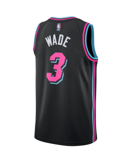 Dwyane Wade #3 Miami Heat Schwarzes Vice Nights-Trikot