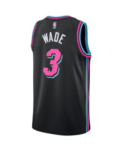 Dwyane Wade #3 Miami Heat Schwarzes Vice Nights-Trikot