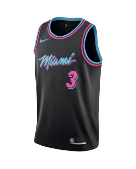 Dwyane Wade #3 Miami Heat Schwarzes Vice Nights-Trikot