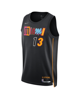 Bam Adebayo #13 Miami Heat Schwarzes Mashup-Trikot