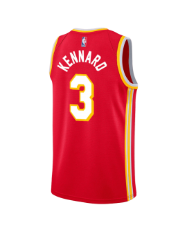 Luke Kennard #3 Atlanta Hawks Rotes Icon-Trikot