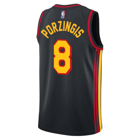 Kristaps Porziņģis #8 Schwarzes Statement-Trikot der Atlanta Hawks