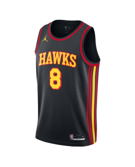 Kristaps Porziņģis #8 Schwarzes Statement-Trikot der Atlanta Hawks