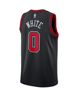 Coby Weiß #0 Chicago Bulls Schwarzes Statement-Trikot