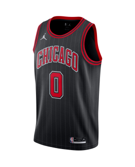 Coby Weiß #0 Chicago Bulls Schwarzes Statement-Trikot