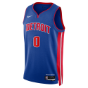 Jalen Duren #0 Detroit Pistons Blue Icon Trikot