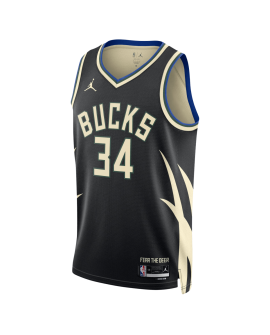 Giannis Antetokounmpo #34 Milwaukee Bucks Schwarzes Statement-Trikot