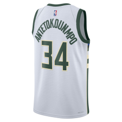 Giannis Antetokounmpo #34 Milwaukee Bucks Weiß Association Trikot