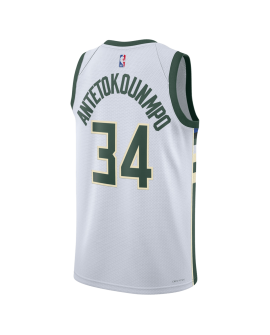 Giannis Antetokounmpo #34 Milwaukee Bucks Weiß Association Trikot