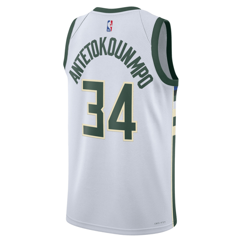 Giannis Antetokounmpo #34 Milwaukee Bucks Weiß Association Trikot