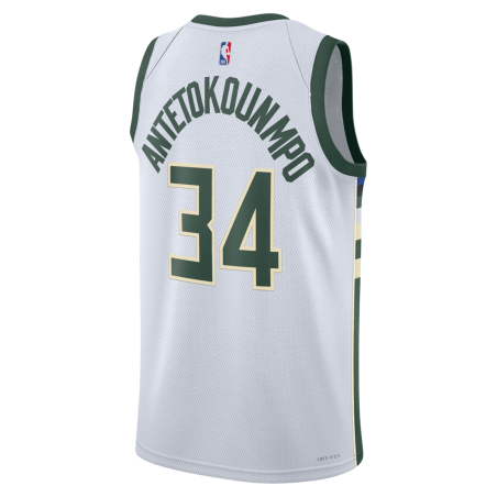 Giannis Antetokounmpo #34 Milwaukee Bucks Weiß Association Trikot