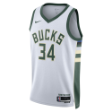 Giannis Antetokounmpo #34 Milwaukee Bucks Weiß Association Trikot