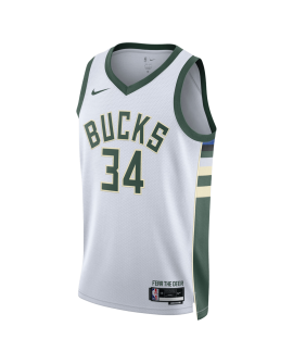 Giannis Antetokounmpo #34 Milwaukee Bucks Weiß Association Trikot
