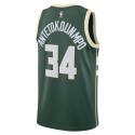 Giannis Antetokounmpo #34 Milwaukee Bucks Hunter Grün Icon Trikot