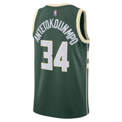Giannis Antetokounmpo #34 Milwaukee Bucks Hunter Grün Icon Trikot