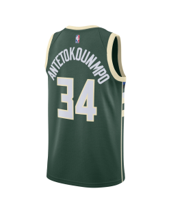 Giannis Antetokounmpo #34 Milwaukee Bucks Hunter Grün Icon Trikot