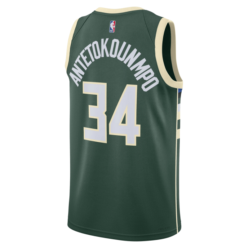 Giannis Antetokounmpo #34 Milwaukee Bucks Hunter Grün Icon Trikot