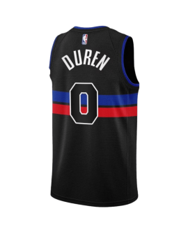 Jalen Duren #0 Detroit Pistons Schwarzes Statement-Trikot