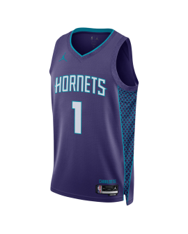 LaMelo Ball #1 Charlotte Hornets Lila Statement-Trikot
