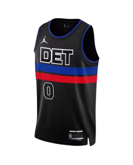 Jalen Duren #0 Detroit Pistons Schwarzes Statement-Trikot