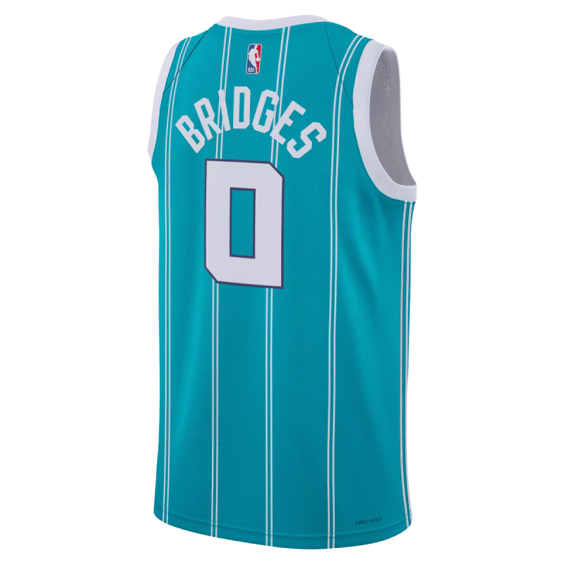 Miles Bridges #0 Charlotte Hornets Blaugrünes Icon-Trikot
