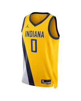 Tyrese Haliburton #0 Indiana Pacers Gold Statement-Trikot