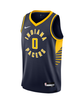 Tyrese Haliburton #0 Indiana Pacers Navy Icon-Trikot