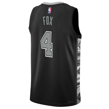 De'Aaron Fox #4 San Antonio Spurs Schwarzes Statement-Trikot