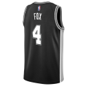 De'Aaron Fox #4 San Antonio Spurs Schwarzes Icon-Trikot