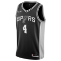 De'Aaron Fox #4 San Antonio Spurs Schwarzes Icon-Trikot