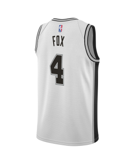 De'Aaron Fox #4 San Antonio Spurs Weißes Association-Trikot