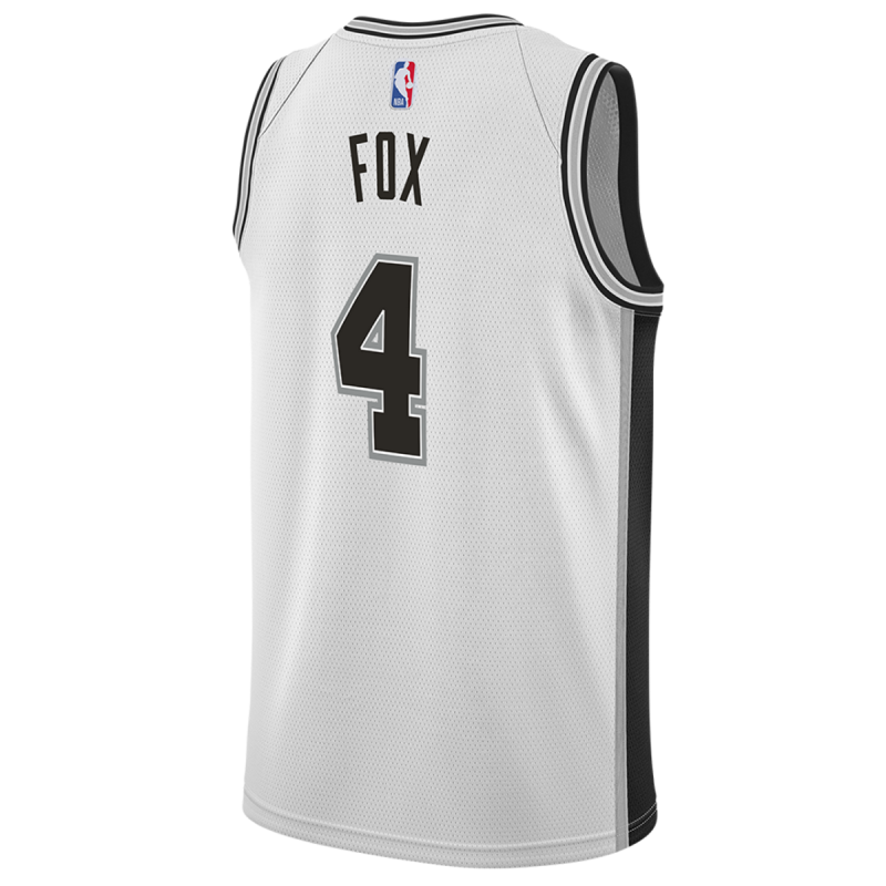 De'Aaron Fox #4 San Antonio Spurs Weißes Association-Trikot