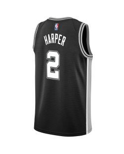 Dylan Harper #2 San Antonio Spurs Schwarzes Icon-Trikot