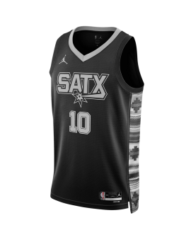Jeremy Sochan #10 San Antonio Spurs Schwarzes Statement-Trikot