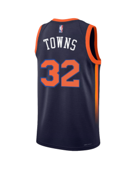 Karl-Anthony Towns #32 New York Knicks Navy Statement-Trikot