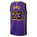 Lila Statement-Trikot der Los Angeles Lakers von LeBron James #23