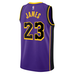 Lila Statement-Trikot der Los Angeles Lakers von LeBron James #23
