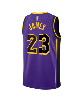 Lila Statement-Trikot der Los Angeles Lakers von LeBron James #23