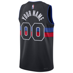 Personalisiertes schwarzes Statement-Trikot der Detroit Pistons