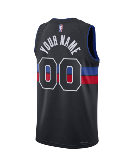 Personalisiertes schwarzes Statement-Trikot der Detroit Pistons
