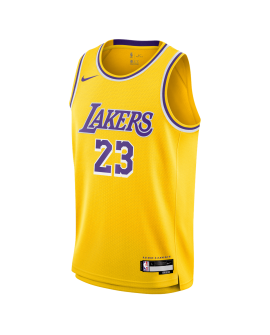LeBron James #23 Los Angeles Lakers Gelbes Icon-Trikot