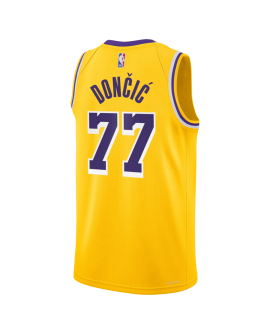 Luka Dončić #77 Los Angeles Lakers Gelbes Icon-Trikot
