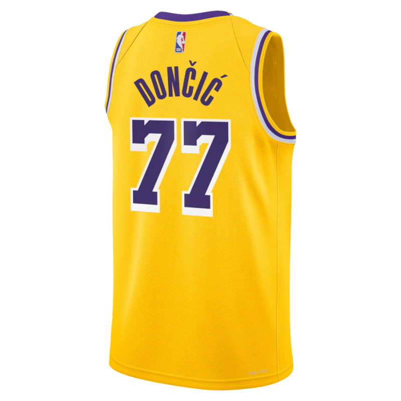 Luka Dončić #77 Los Angeles Lakers Gelbes Icon-Trikot