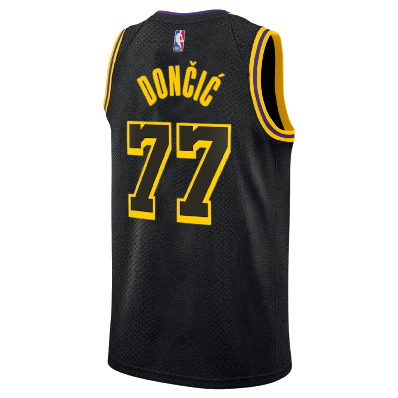 Luka Dončić #77 Los Angeles Lakers Schwarz Mamba Trikot